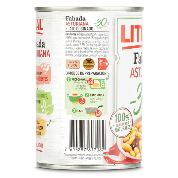 Fabada asturiana reducido en sal Litoral 435 g 4