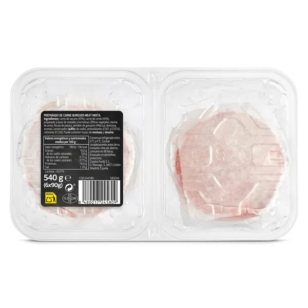 Burger meat de cerdo y vacuno Selección de Dia bandeja 540 g 3
