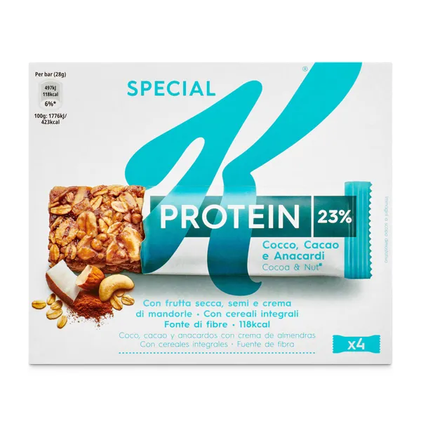 Barritas de cereales con coco, cacao, anacardos y crema de almendra protein Kellogg's Special K 112 g 2