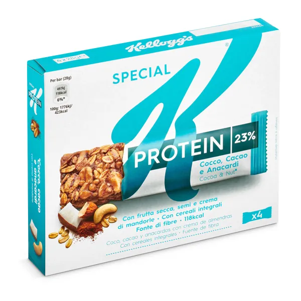 Barritas de cereales con coco, cacao, anacardos y crema de almendra protein Kellogg's Special K 112 g 3
