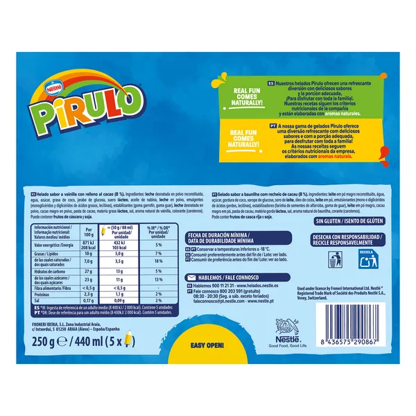 Helado pirulo mikolápiz 5 unidades Nestlé caja 250 g 3