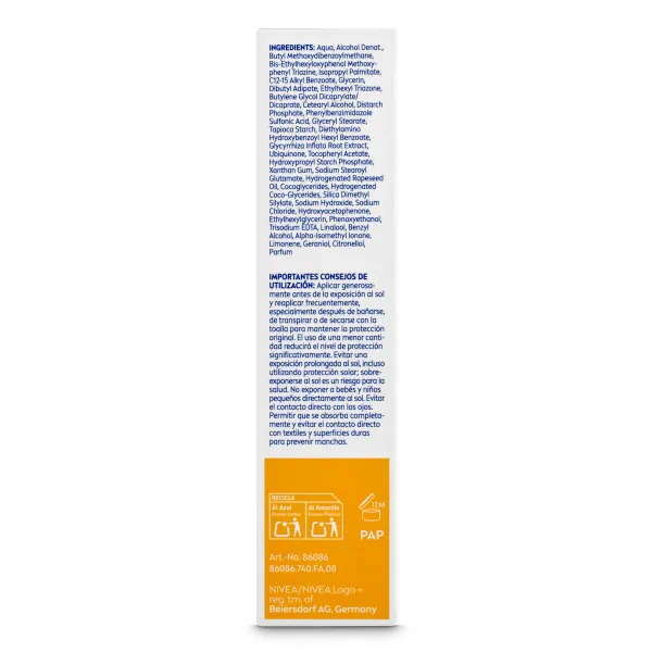 Crema facial solar spf 50 Nivea tubo 50 ml 4