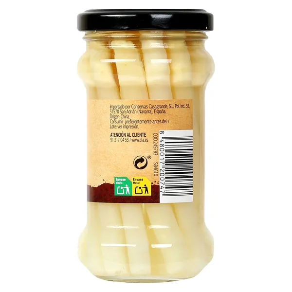 Espárragos blancos delgados Dia Vegecampo frasco 110 g 3