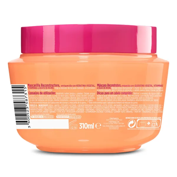 Mascarilla capilar dream long Elvive bote 300 ml 2