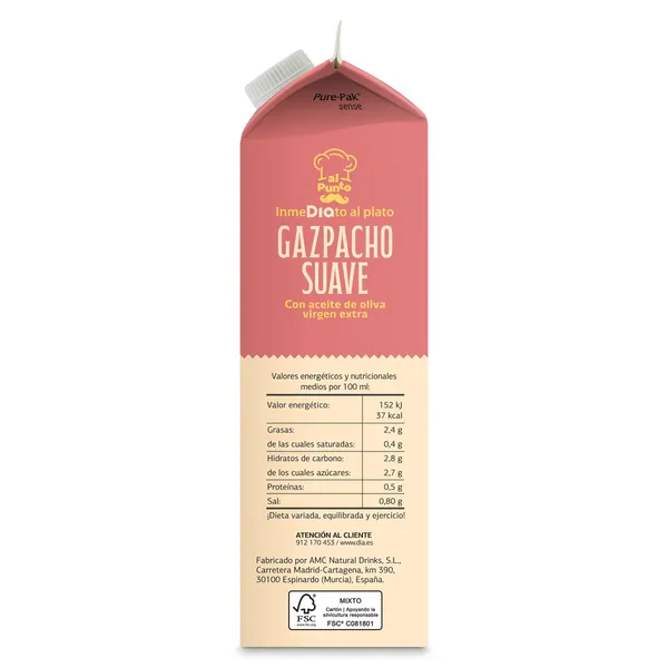 Gazpacho suave Al Punto Dia 1 L 4