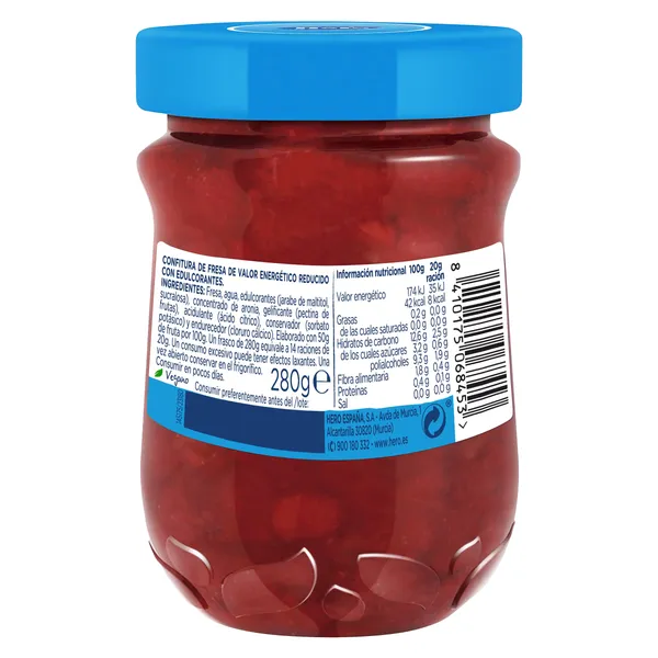 Mermelada de fresas 0% azúcares añadidos Hero frasco 280 g 3
