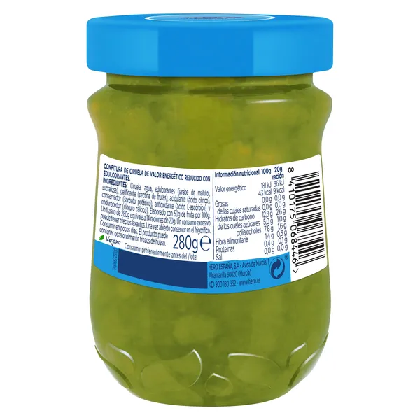 Mermelada de ciruela 0% azúcares añadidos Hero 280 g 3
