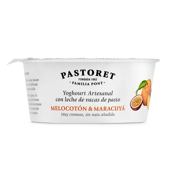 Yogur artesanal con melocotón y maracuyá Pastoret vaso 125 g 2