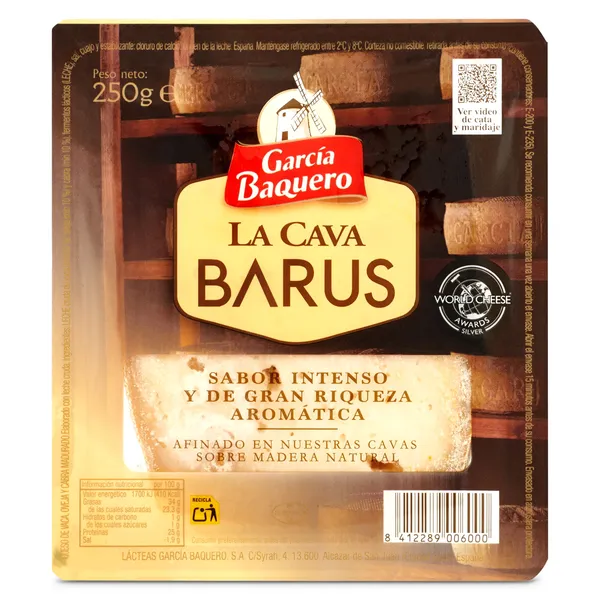 Queso curado La Cava Barus García Baquero 250 g