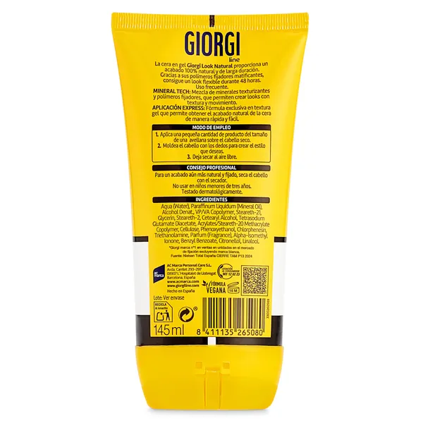 Cera fijadora en gel ultra fuerte Giorgi line tubo 145 ml 2