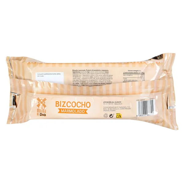 Bizcocho marmolado El molino de Dia bolsa 400 g 4