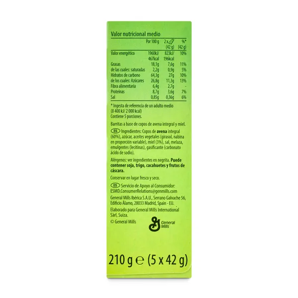 Barritas de cereales de avena y miel crunchy Nature Valley 210 g 4