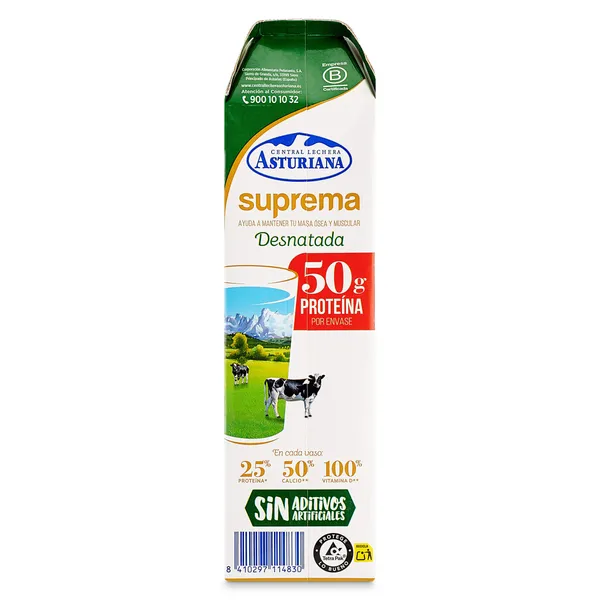 Leche desnatada suprema Asturiana 1 L 5