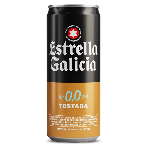 Cerveza tostada 0,0% alcohol Estrella Galicia 33 cl 2
