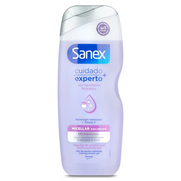 Gel de ducha Prebiotic Micellar equilibrante Sanex Dermo botella 600 ml