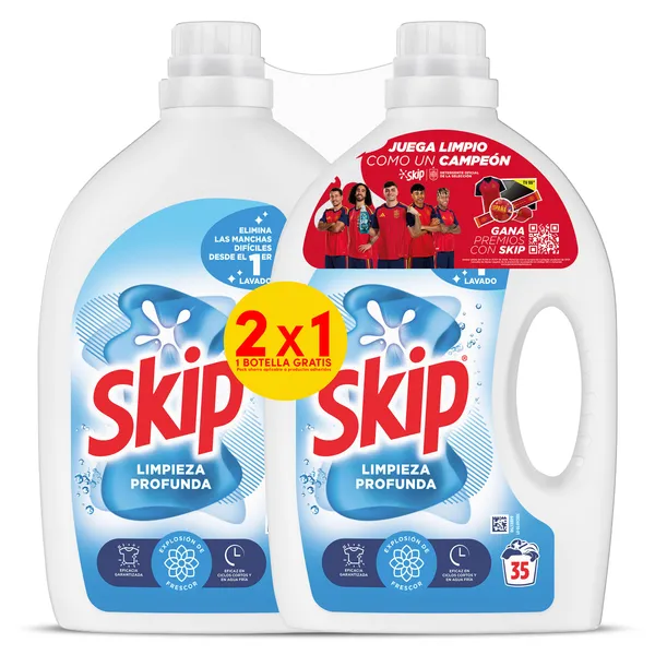 Detergente líquido limpieza profunda Skip 2 x 35 lavados 2