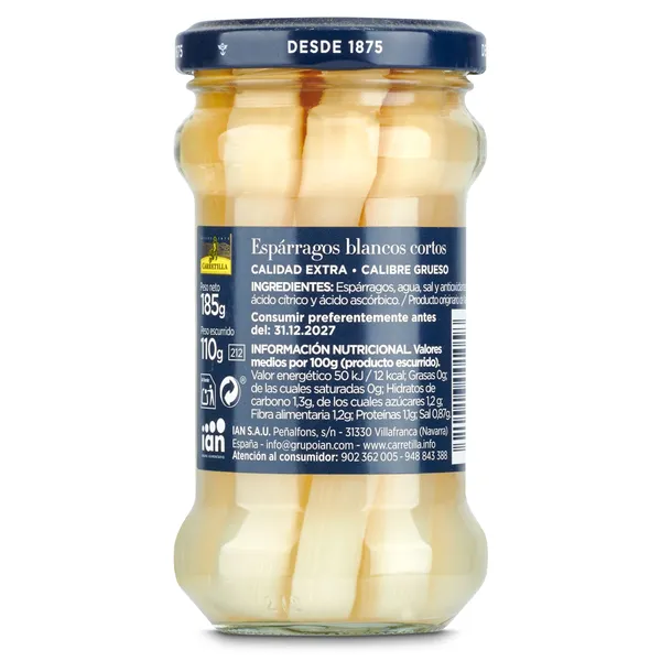 Espárragos blancos cortos Carretilla 110 g 2