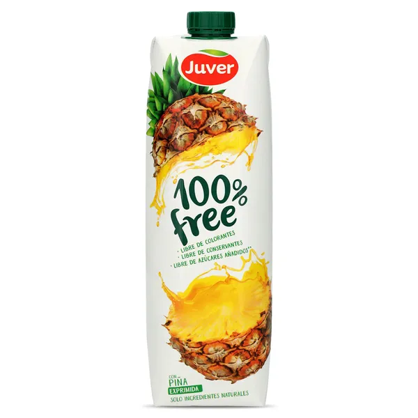 Bebida de zumo de piña 100% free Juver brik 1 l 2