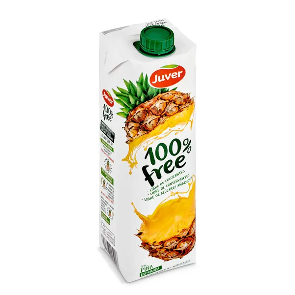 Bebida de zumo de piña 100% free Juver brik 1 l