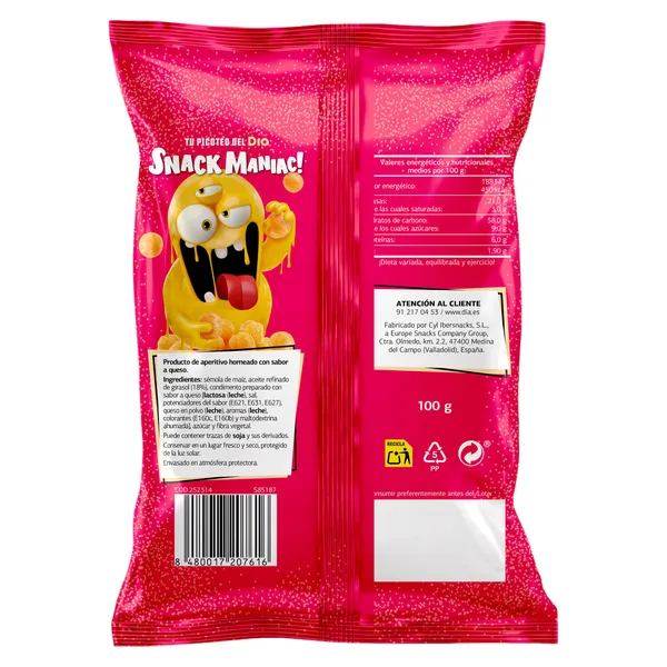 Bolazos sabor queso Dia Snack Maniac 100 g 3