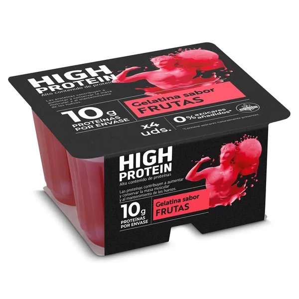 Postre gelificado sabor frutas alto en proteínas Dia Láctea pack 4 x 100 g