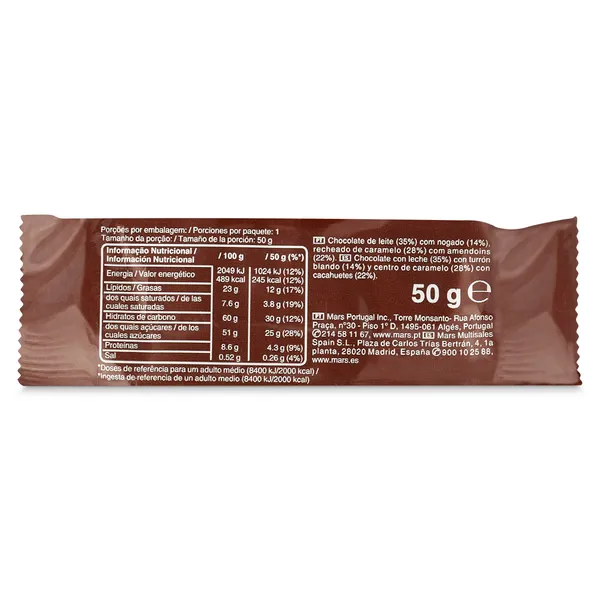Barrita rellena de caramelo con cacahuetes Snickers 50 g 3