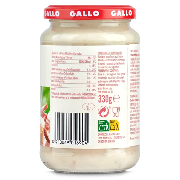 Salsa carbonara Gallo 330 g 3