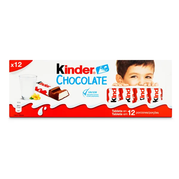 Barritas de chocolate con leche Kinder caja 150 g