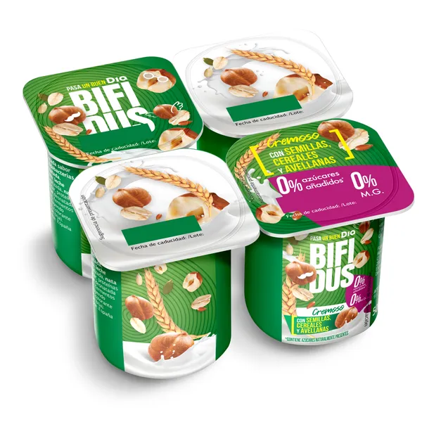 Bífidus con semillas, cereales y avellanas doble 0% Dia pack 4 x 125 g 3
