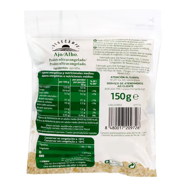 Ajo troceado Dia Vegecampo 150 g 3