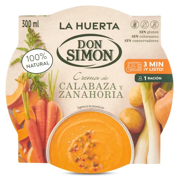 Crema de calabaza y zanahoria Don Simón 300 ml 2