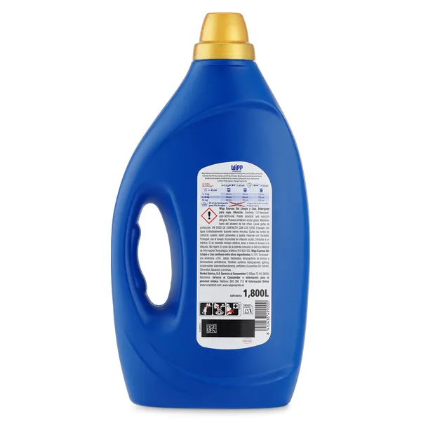 Detergente líquido liso y limpio Wipp Express 40 lavados 3