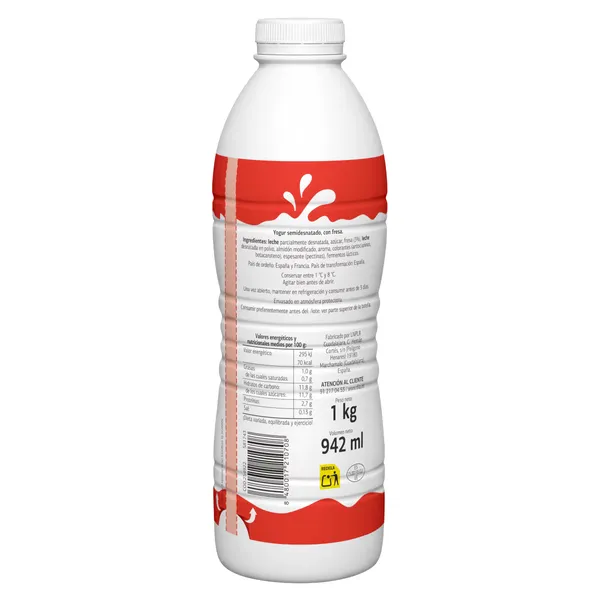 Yogur líquido sabor fresa Dia Láctea botella 1 Kg 2
