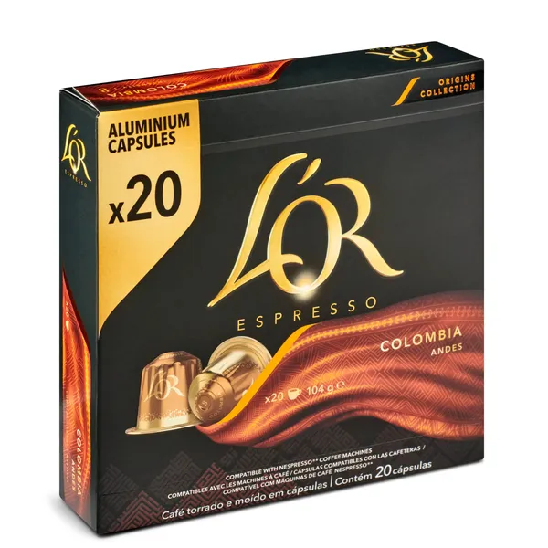 Cápsulas de café Colombia L'Or 20 unidades