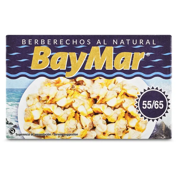 Berberechos al natural 55/65 piezas Baymar lata 63 g 2