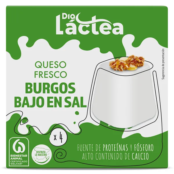 Queso fresco bajo en sal Dia Láctea 4 x 62.5 g 2