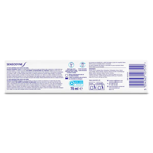 Pasta de dientes sensibilidad y encías Sensodyne 75 ml 4