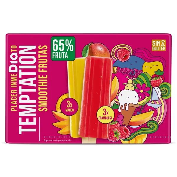 Polos smoothie de frutas 65% Dia Temptation 6 x 52 g 2