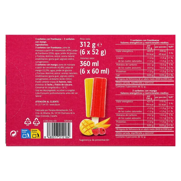 Polos smoothie de frutas 65% Dia Temptation 6 x 52 g 4