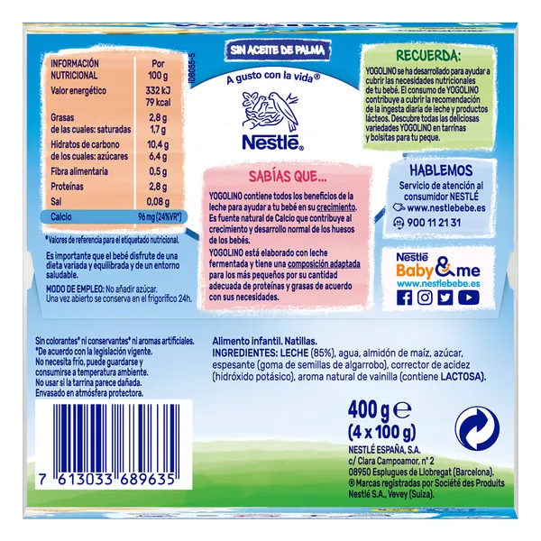 Natillas Nestlé Yogolino pack 4 x 100 g 4