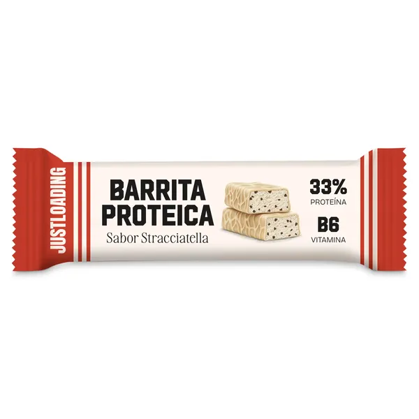 Barrita proteína sabor chocolate blanco con stracciatella Just loading bolsa 35 g