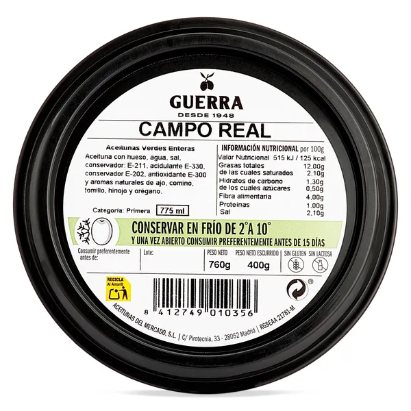 Aceitunas Campo Real Guerra 400 g 3