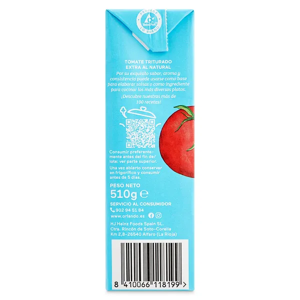 Tomate triturado Orlando 510 g 4
