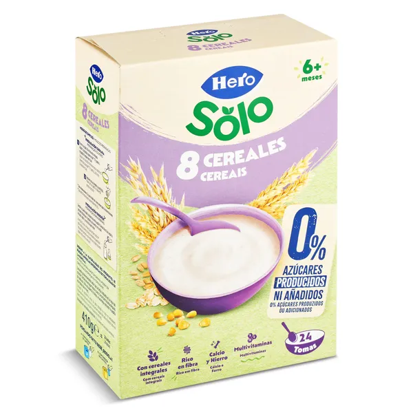 Papilla 8 cereales sin azúcares añadidos Hero 410 g 3
