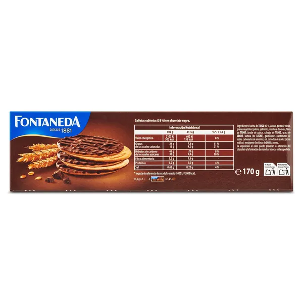 Galletas digestive finas con chocolate negro Fontaneda caja 170 g 3