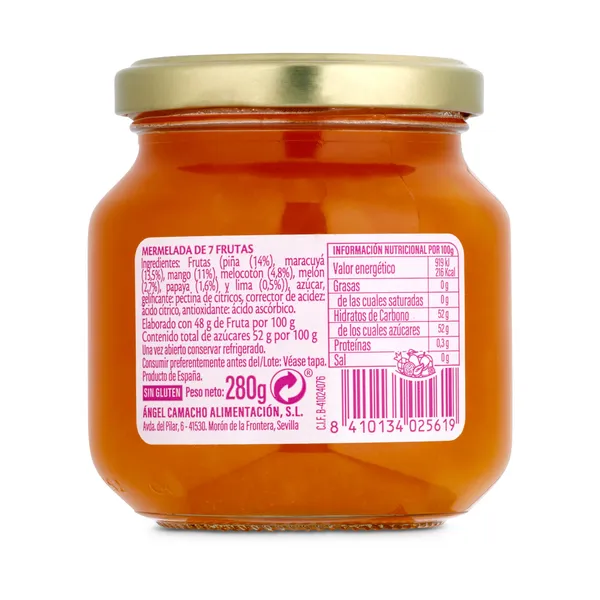 Mermelada fusión 7 frutas La vieja fabrica frasco 280 g 2