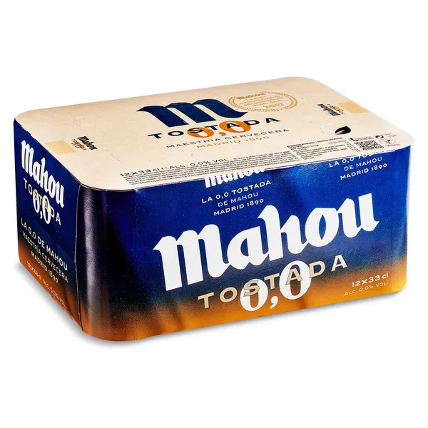 Cerveza tostada 0,0% alcohol Mahou pack 12 x 33 cl 3