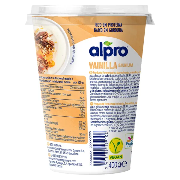 Postre de soja sabor vainilla Alpro vaso 400 g 4