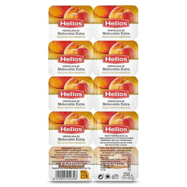 Mermelada de melocotón Helios pack 10 x 25 g 2