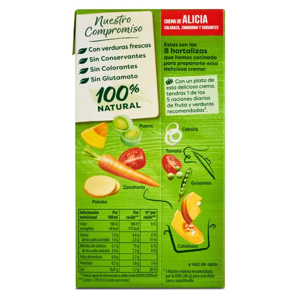 Crema de zanahoria, calabaza y guisantes Knorr 500 ml 4